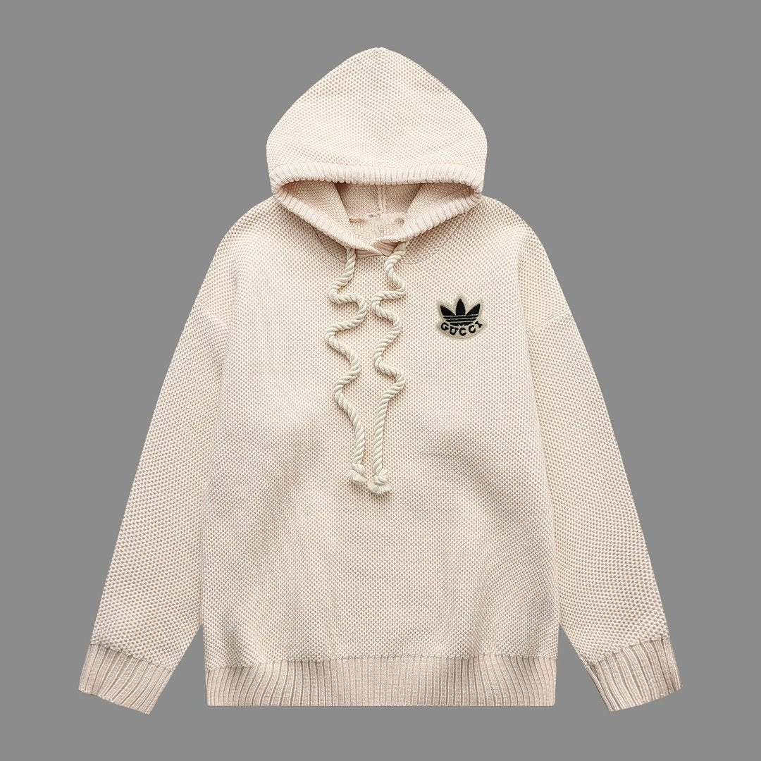 Gucci Sweater Chi Knitted Winter Thickened Hooded Sweater Hoodie Coat Men's and Women's Same Casual Loose Versatile Coat