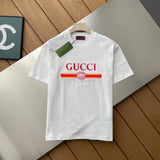 Gucci T-shirt Double-breasted G Alphabet Color Block Embroidery logo round Neck Short Sleeve25ss New pure cotton T Unisex T-Shirt OS Loose Fit Base Shirt Top Half Sleeve T-Shirt