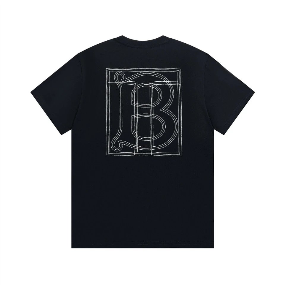 Burberry T-shirt Back TB Printing logo round Neck Short Sleeve25ss New Pure Cotton Unisex Style T T-shirt OS Loose Fit Base Shirt Top Half Sleeve T-Shirt