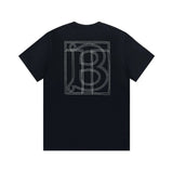 Burberry T-shirt Back TB Printing logo round Neck Short Sleeve25ss New Pure Cotton Unisex Style T T-shirt OS Loose Fit Base Shirt Top Half Sleeve T-Shirt