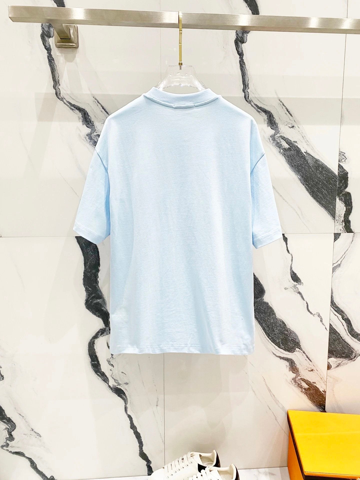 PRADA T-shirt Neckline Triangle Mark Exquisite Iron Plate logo round Neck Short Sleeve25ss New pure cotton T Unisex T-Shirt OS Loose Fit Base Shirt Top Half Sleeve T-Shirt