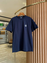 Burberry T-shirt Exclusive Round Logo on the Chest logo round Neck Short Sleeve25ss New pure cotton T Unisex T-Shirt OS Loose Fit Base Shirt Top Half Sleeve T-Shirt