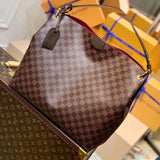 Louis Vuitton LV Women's Bag Top version Internet Hot Big Bag Presbyopic Women's Bag New Graceful Small Size Handbag Tote Bag Wide Shoulder Strap Handbag Shopping Bag Shoulder Bag Messenger Bag Mummy Bag M43700M43703