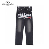 Balenciaga Jeans Hand-drawn Graffiti Letter Print logo25ss Spring Summer New Straight Loose Slim Fit Jeans Unisex Long Pants