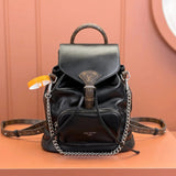 Louis Vuitton LV Backpack Top version 【Original Leather】MB Duty-Free All-Steel Hardware Chip Version2024New Montsouris Small Size Backpack M12587Black Warrior Series Small Bookbag Lambskin Chain Bag Shoulder Bag All Leather Backpack Unisex Women's Bag Men