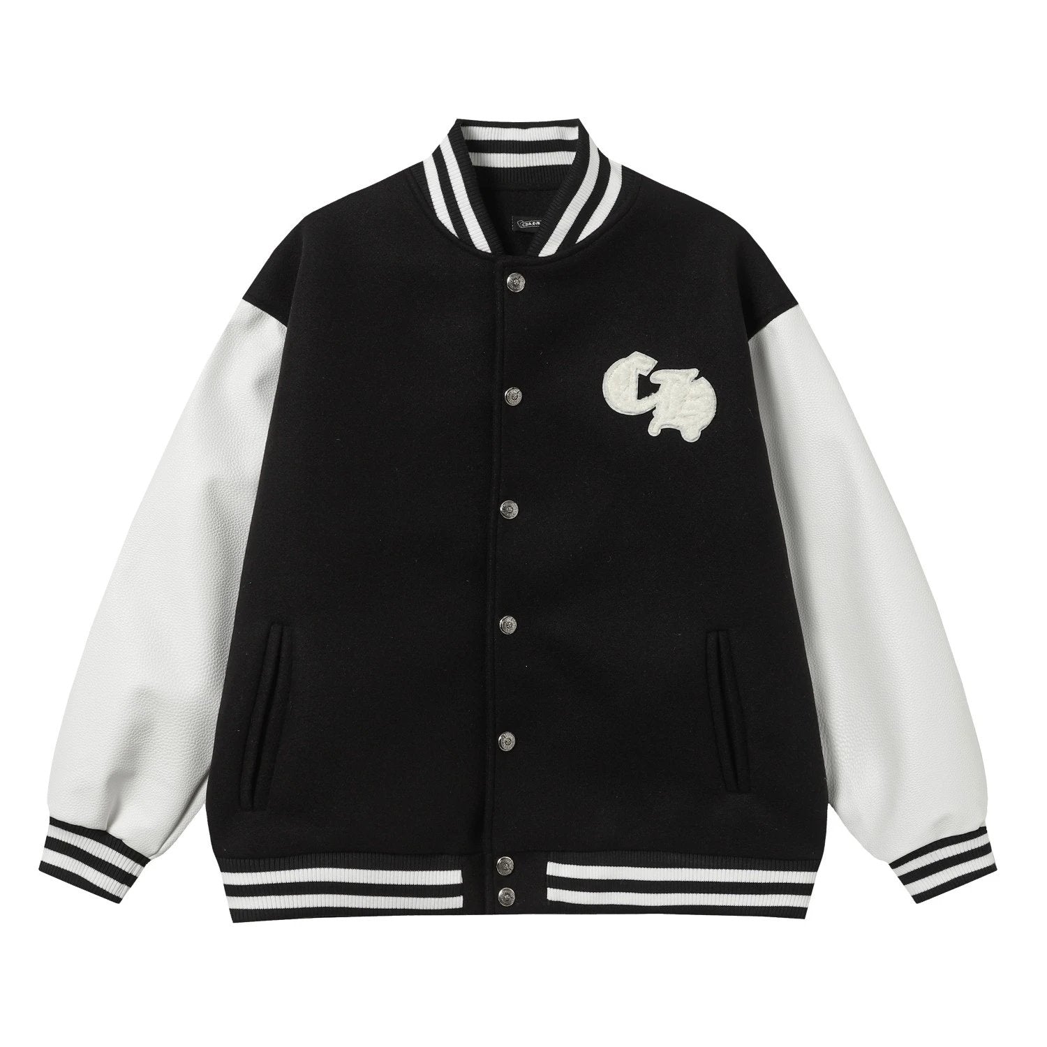 Chrome Hearts Jackets 2024ss Runway Style Baseball Jacket Black and White Color Block Short Coat Towel Embroidery American Letter Unisex Street Thickened Padded Jacket