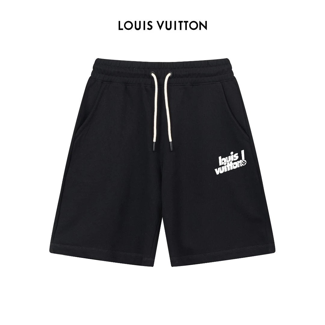 Louis Vuitton LV Shorts Letter Printing logo Five-point Shorts25ss New Drawstring Casual Pants for Men and Women, Summer Style5Two-in-One Casual Sweatpants Pure Cotton Joggers