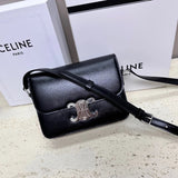 Celine women's bag Top version 【Surrogate Shopping Edition】Teen Arc De Triomphe Crossbody Bag New BOX Bag18.5cm Small Size2023New Cherry Blossom Pink Arc De Triomphe Women's Bag Square Bag mininano Retro Gold Buckle Shoulder Crossbody Bag Arc De Triomphe