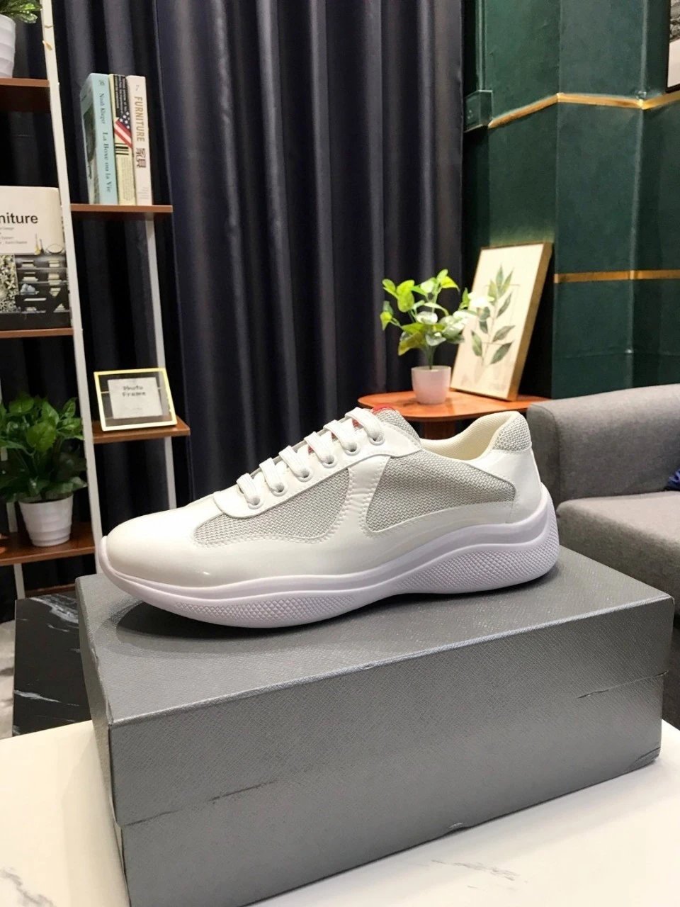 PRADA Shoes Summer in Stock Blue Flat Heel Leisure Low Top Fashion Shoes round Toe All-Matching Foreign Trade Shoes cf26