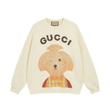 Gucci Hoodie Cartoon Large Chest logo Printed Crewneck Sweatshirt Long Sleeve Base Shirt Outerwear Trendy Unisex Sports Casual Loose Fit Versatile New Autumn Winter Collection