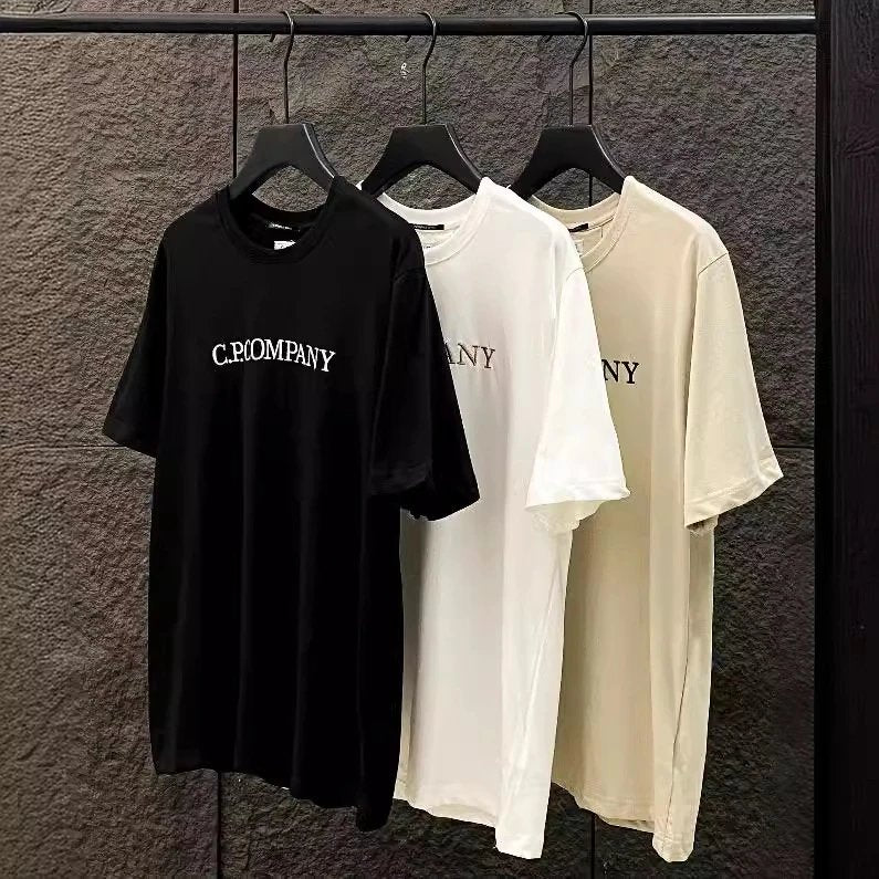 CP Company T-shirt Men Trendy Brands Pure Cotton Embroidery Casual round Neck Short Sleeves T T Shirt Handsome Simple Outdoor Casual Sports