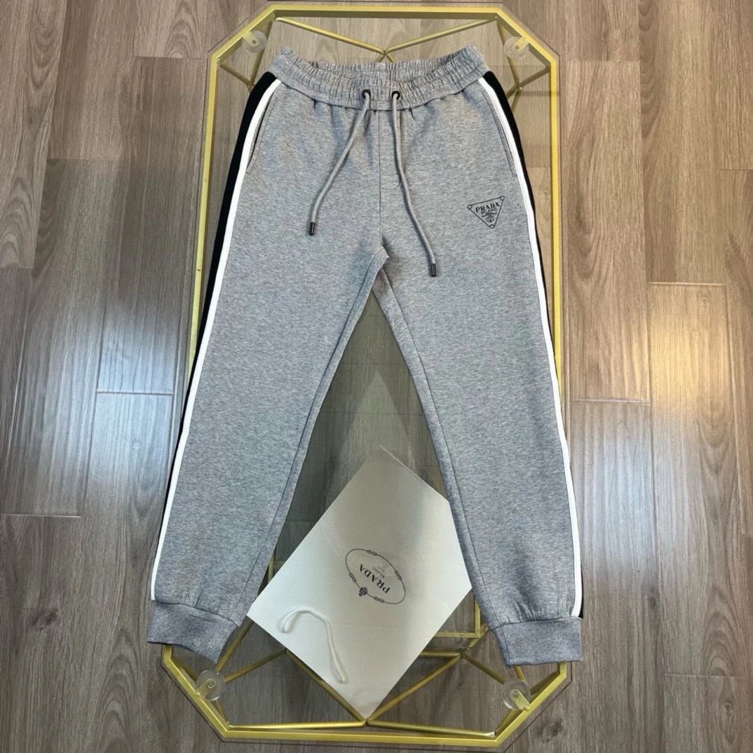 PRADA Sweatpants Letter Printing logo Metal Triangle Logo Jogger Sweatpants Autumn Unisex Long Pants Drawstring Winter Loose Plus Size Casual Pants High Waist Color Block