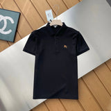 Burberry T-shirt Chest Logo logo Embroidery POLO Shirt Lapel Short Sleeve25ss New Unisex Summer Loose Short Sleeve T Business Commuter Short Sleeve Shirt Plus Size T-Shirt