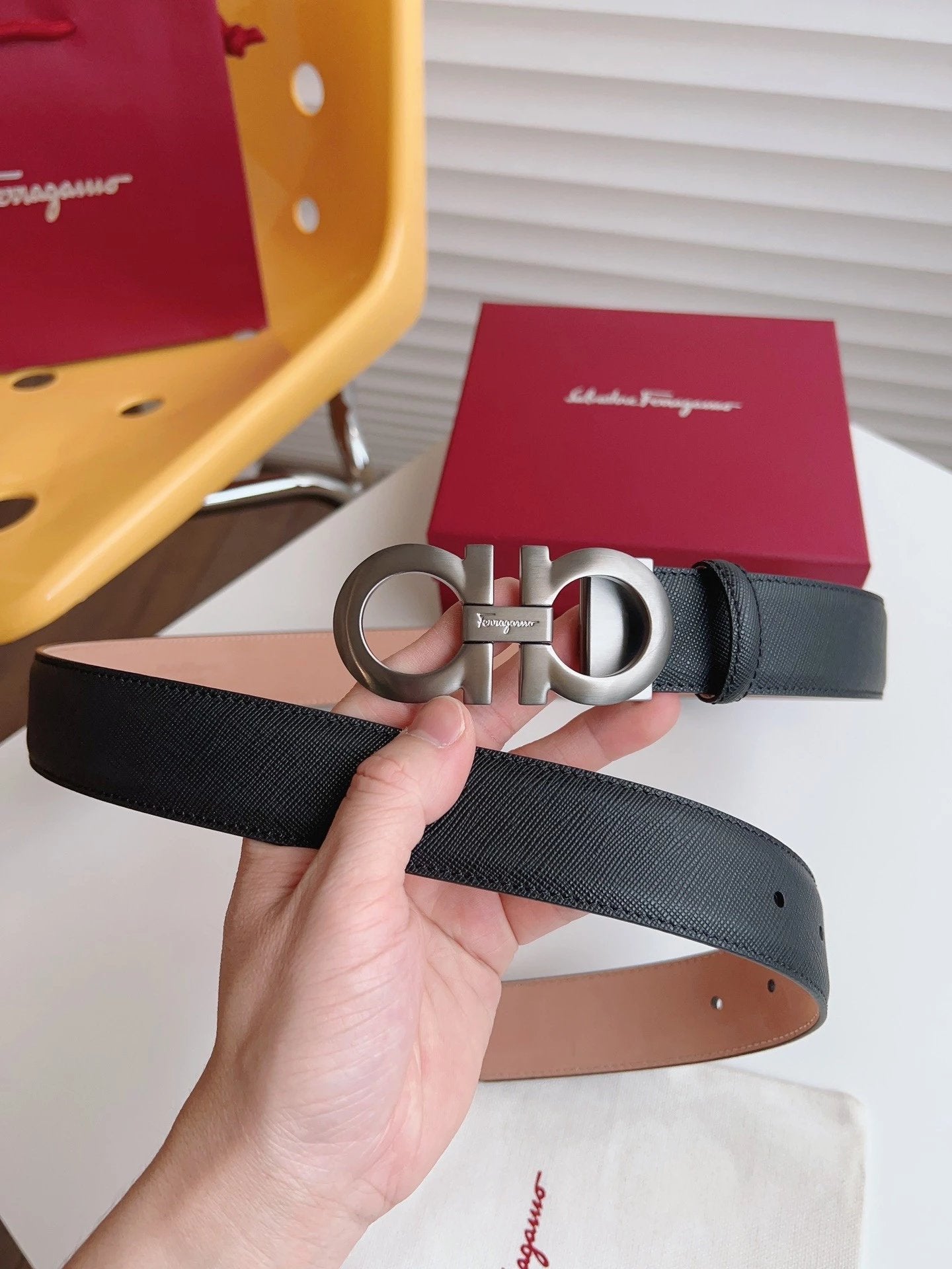 Ferragamo Belt Top version 【Full Package】Belt Width for Men and Women3.5cm Pin Buckle with Chip nfc Anti-Counterfeiting Quality Counter Full Set Packaging Italian Double-Sided Cowhide Matching Boutique Brass Buckle Long and Short Belt Pants Belt