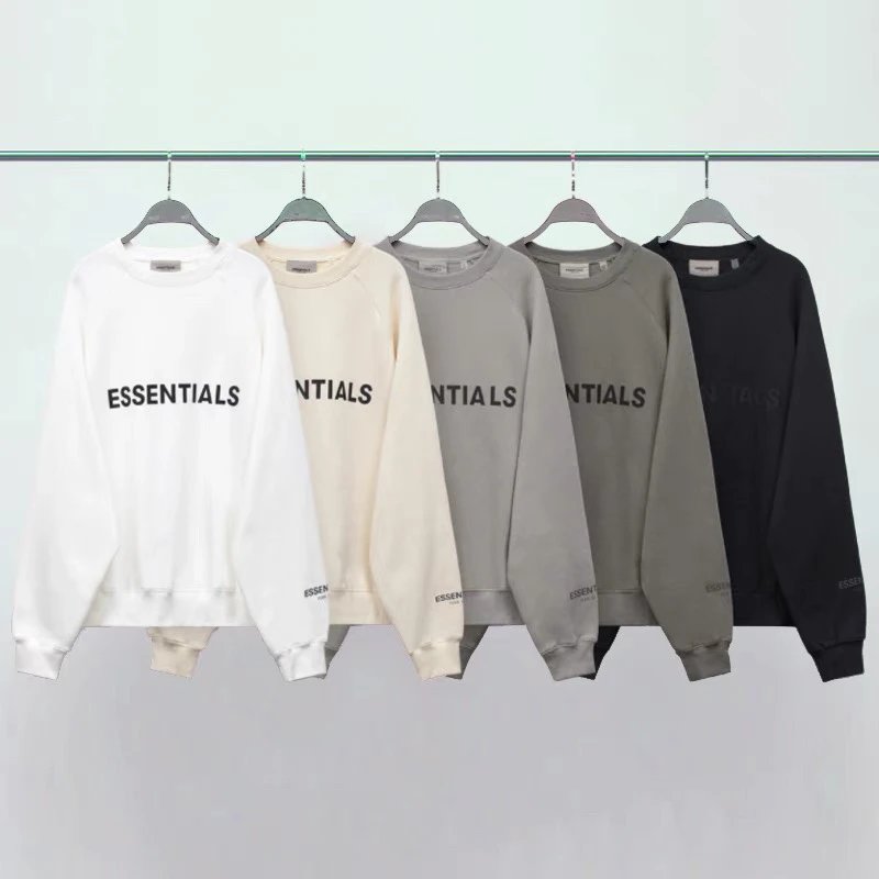 ESSENTIALS Hoodie Top Version20ss New Double-Line Reflective Pullover Sweater for Men and Women Five Colors