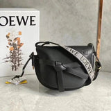 LOEWE Women's Bag Top version 【Counter Version Original Leather】Send a Full Set of Packaging Loew New Mini Letter Wide Shoulder Strap Saddle Bag GateDual Saddle Bag Women's Bag Retro Horseshoe Bag