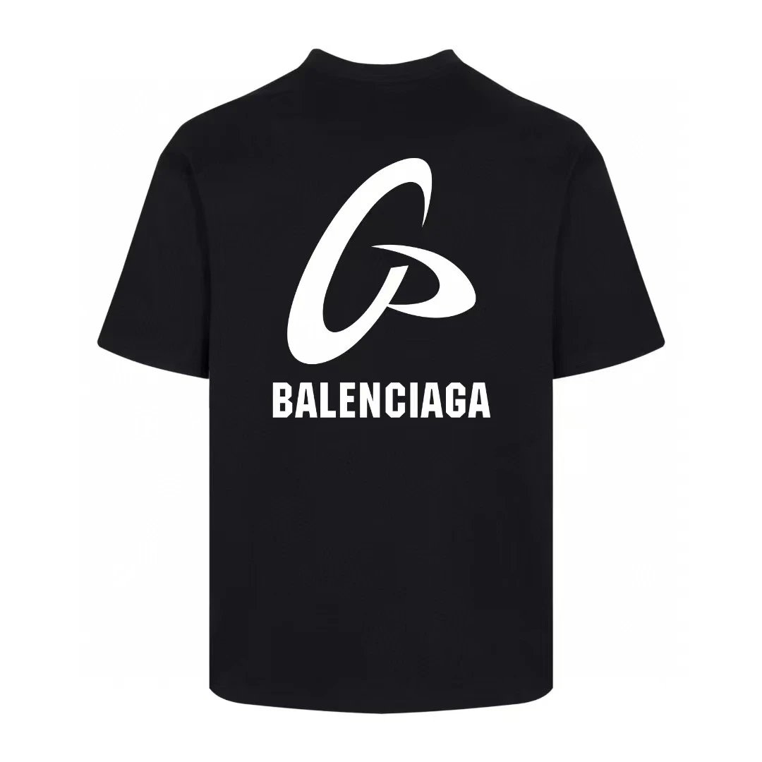 Balenciaga T-shirt Back Letter Pattern Large Print logo round Neck Short Sleeve25ss New pure cotton T Unisex T-Shirt OS Drop Shoulder Loose Fit Base Shirt Top T-Shirt Short Sleeve