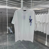 Louis Vuitton LV T-shirt Silicone Flocked Round Neck Short Sleeve Pure Cotton T Unisex Short Sleeve T-Shirt Sports Casual os All-Matching Loose