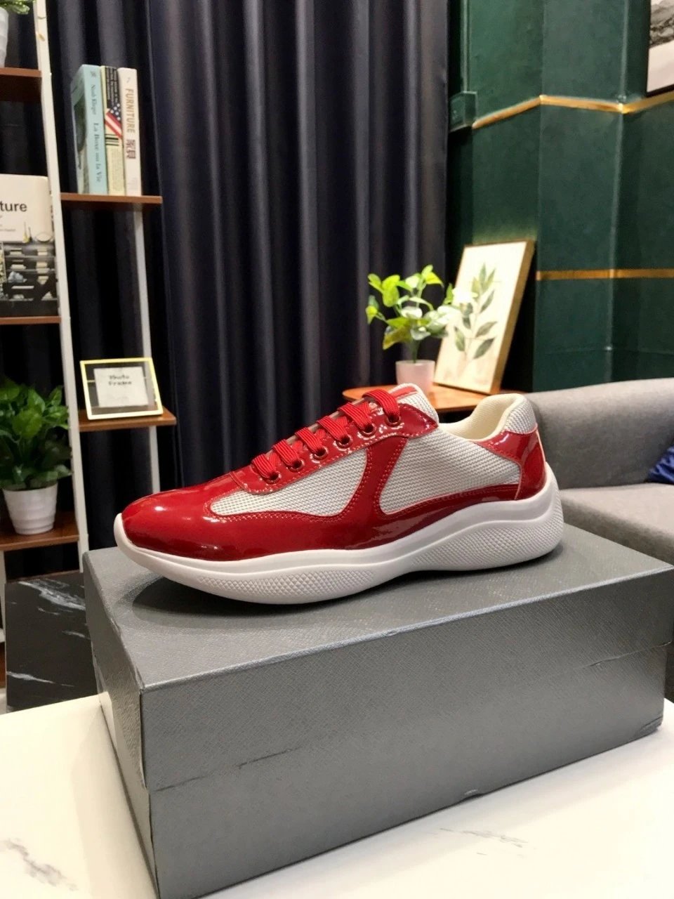 PRADA Shoes Summer in Stock Blue Flat Heel Leisure Low Top Fashion Shoes round Toe All-Matching Foreign Trade Shoes cf26