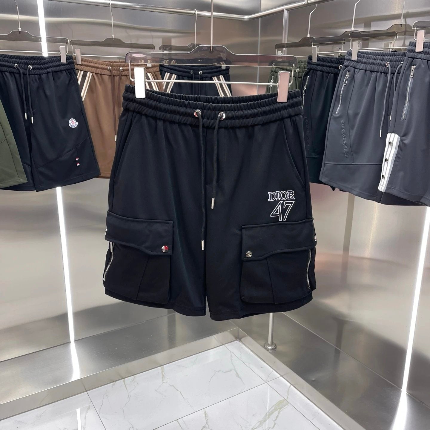 Dior shorts Front Letter Embroidery logo Five-point Shorts25ss New Drawstring Casual5Two-Piece Casual Sweatpants Summer Pants Unisex Pure Cotton Sweatpants