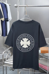 Chrome Hearts T-shirt Back with Sanskrit Script Rhinestones logo round Neck Short Sleeve25ss New pure cotton T Unisex T-Shirt OS Drop Shoulder Loose Fit Base Shirt Top T-Shirt Short Sleeve