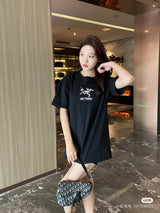 Arc'teryx T-shirt Chest Letter Pattern Print logo round Neck Short Sleeve25ss New pure cotton T Unisex T-Shirt OS Drop Shoulder Loose Fit Base Shirt Top T-Shirt Short Sleeve