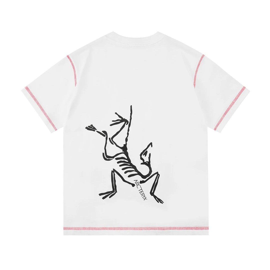 Arc'teryx T-shirt Bird Pattern Print on Back logo round Neck Short Sleeve25ss New pure cotton T Unisex T-Shirt OS Loose Fit Base Shirt Top Half Sleeve T-Shirt