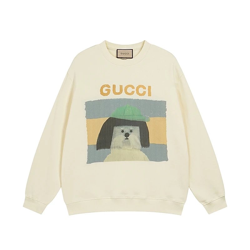 Gucci Hoodie Large Figure logo Printed Crewneck Sweatshirt Long Sleeve Base Shirt Outerwear Trendy Unisex Sports Casual Loose Fit Versatile New Autumn Winter Collection
