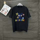Louis Vuitton LV T-shirt Colorful Cartoon Print on the Chest logo round Neck Short Sleeve25ss New pure cotton T Unisex T-Shirt OS Loose Fit Base Shirt Top Half Sleeve T-Shirt