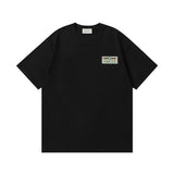 Gucci T-shirt Double G Letter Color Embroidery Logo round Neck Short Sleeve25ss New Pure Cotton Unisex Style T T-shirt OS Loose Fit Base Shirt Short Sleeve T-Shirt Top