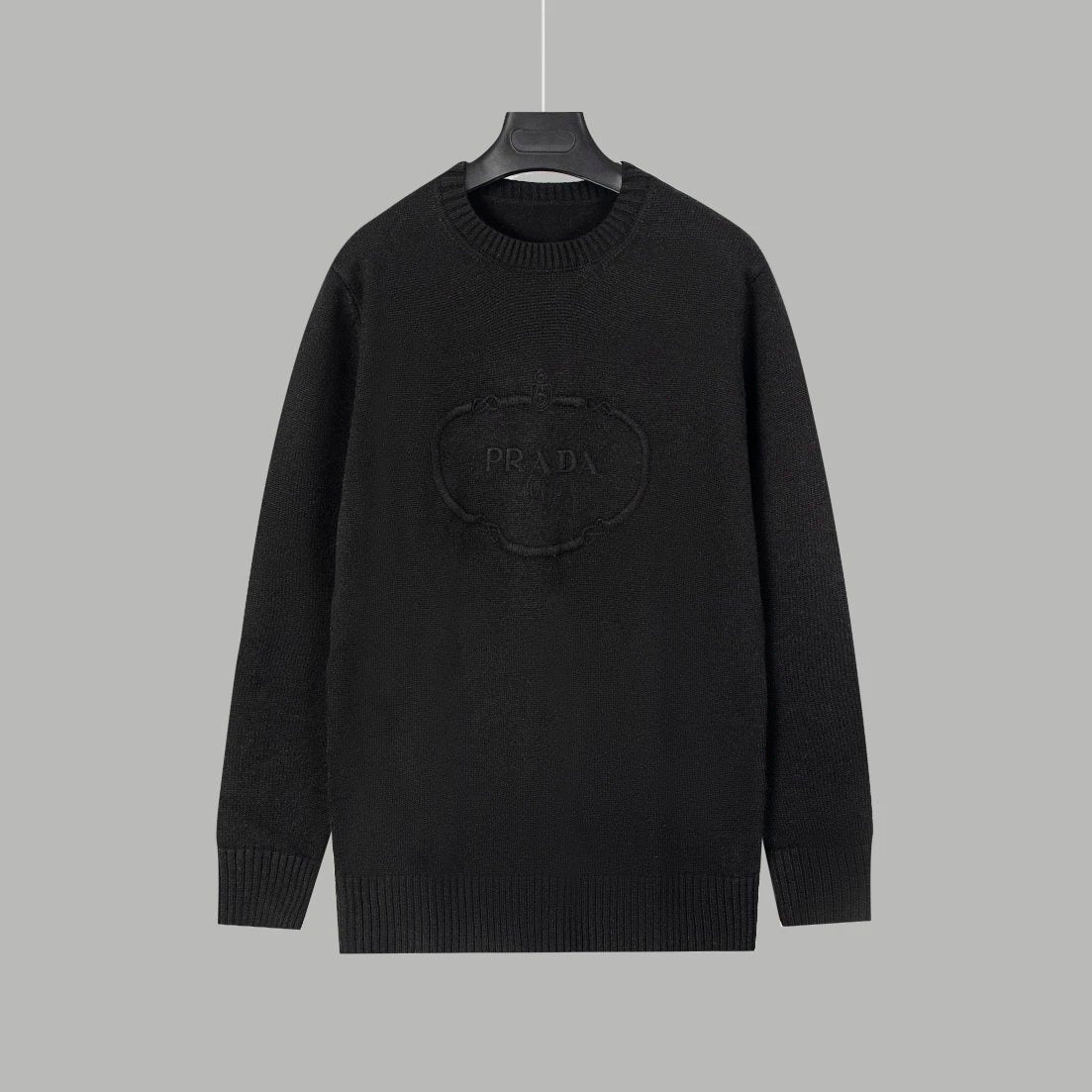 PRADA Sweater Classic Embroidered Sweater with Lock Closure Logo Embroidered Subtle Pattern Crew Neck Pullover Sweater os Knitted Sweater Base Layer for Men and Women Same Style24ss Autumn and Winter New Products