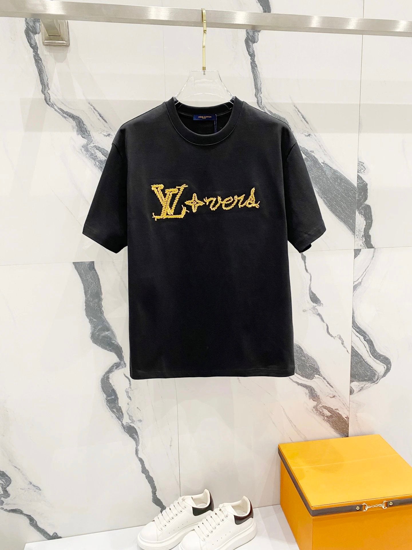 Louis Vuitton LV T-shirt Iconic Hemp Rope Letter Embroidery LOGO round Neck Short Sleeve25ss New Pure Cotton Unisex Style T T-shirt OS Loose Fit Base Shirt Casual Short Sleeve Top T-Shirt