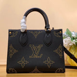 Louis Vuitton LV Women's Bag Top version Early Spring New Small Size Classic Floral Tote Bag Mummy Bag Shoulder Portable Messenger Shopping Bag New Small Size25cm Gray Black