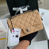 Chanel Women's Bag Top version 【Surrogate Shopping Version Genuine Goods Leather】l Classic CF Large Package mini20cm1116CF Fang Fat Flap Bag Original Sheepskin Women's Bag Chain Bag Crossbody Bag Caviar Cowhide CF20cm