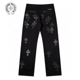 Chrome Hearts Jeans Camouflage Cross Veneer logo25ss Spring Summer New Straight Slim Fit Jeans Unisex Loose Fit Long Pants
