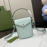 Gucci Women's Bag Top version Super Original Leather【24New Product】Ophidia Series Mini Bucket-Shape Bag Handbag Four-Color Embossed Original Leather Home New Mobile Phone Bag Portable mini Small Bag Fashion Women's Bag12.5cm Model：772795