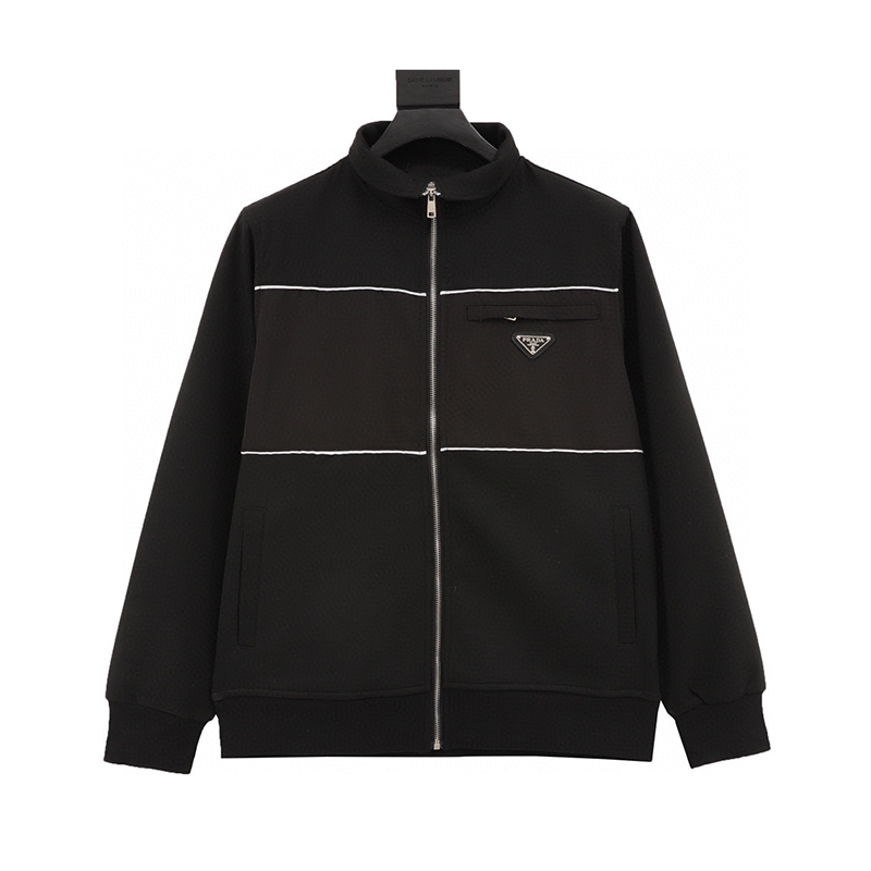 PRADA Jackets  Triangle Mark Stitching Reflective Stripe Coat for Men and Women