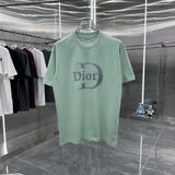 Dior T-shirt Chest Water Drop Ripple Embossing logo round Neck Short Sleeve25ss New pure cotton T Unisex T-Shirt OS Drop Shoulder Loose Fit Base Shirt Top T-Shirt Short Sleeve
