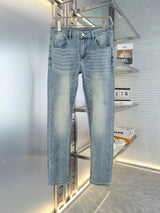 Louis Vuitton LV Jeans Back Pocket Letter logo25ss Spring Summer New Straight Slim Fit Jeans Unisex Loose Fit Long Pants