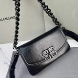 Balenciaga Bag Top version 【Super Original Leather】New23FallBBSoft Series Chain Underarm Bag Large Men's Bag Crossbody Bag Shoulder Bag Messenger Bag New Women's Bag Chain Bag Backpack Underarm Bag