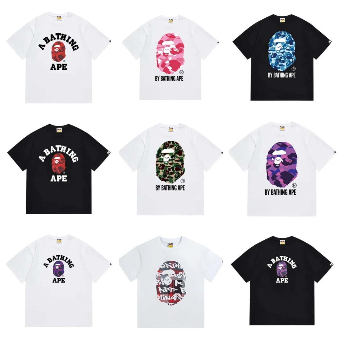 Bape T-shirt Fashion Brand Simple Fashion All-Matching T T-shirt DD