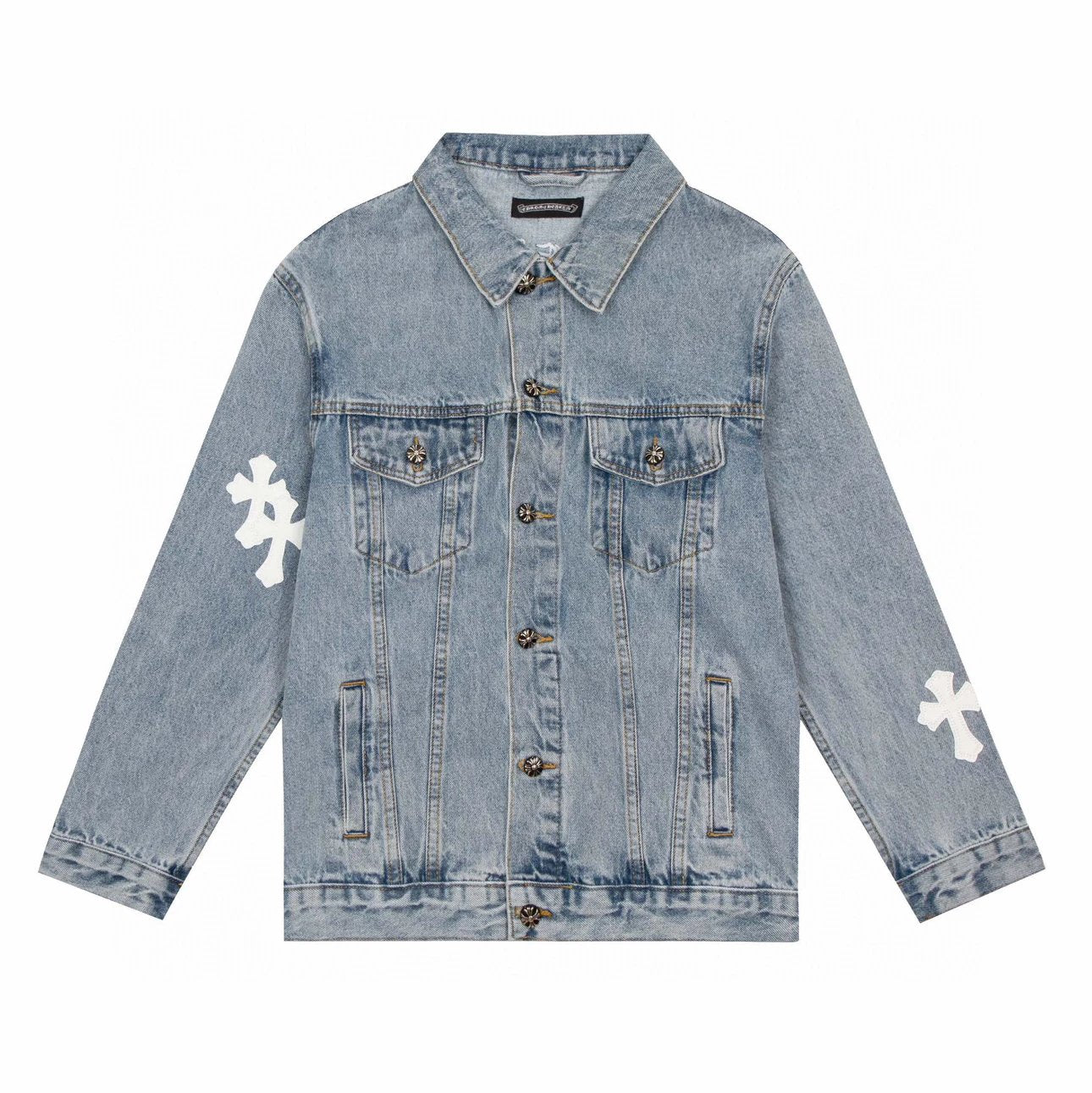 Chrome Hearts Jackets Top Version Counter Same Style Letter Embroidery Men's Trendy Loose Trendy Casual Women's Denim Jacket Jacket