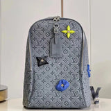 Louis Vuitton LV Backpack Top version 【Version】2022New ELLIPSE Backpack M20877Gray2022Autumn and Winter Series Set Rock Climbing Theme Cow Leather Dip Dyed Chunky Color Rock Climbing Backpack Schoolbag Hiking Backpack Travel Bag