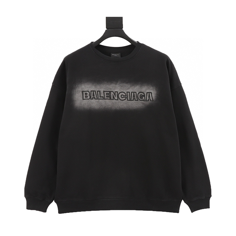 Balenciaga Hoodie 24Fw Heavy Industry Washing Water Monkey Wash Letter Double B Embroidered Suit Sweater for Men and Women