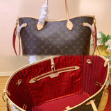 Louis Vuitton LV Women's Bag Top version 【NEVERFULLBANDOULIEREINSIDEOUT Medium Handbag】M12257Presbyopic/Rose Red M11947Presbyopic/Yellow M12096Presbyopic/Red（Double-Sided）Handbag Shoulder Bag Mummy Bag Shopping Bag Women's Bag