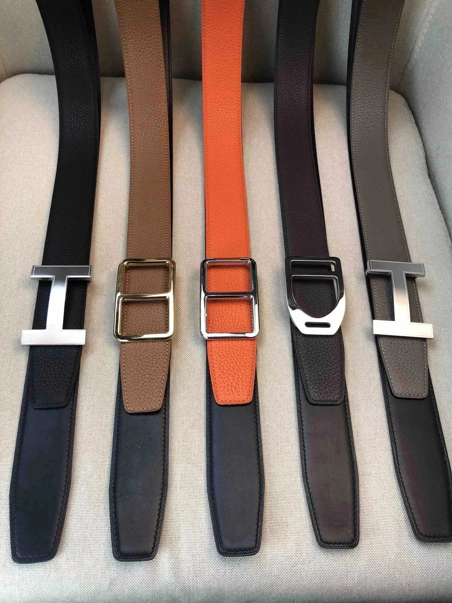 Hermes Belt Top version New High Quality Belt Men's and Women's First Layer Cowhide Belt3.8Double-Sided Available Belt