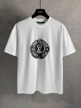 Louis Vuitton LV T-shirt Chest Badge Pattern Print logo round Neck Short Sleeve25ss New pure cotton T Unisex T-Shirt OS Drop Shoulder Loose Fit Base Shirt Top T-Shirt Short Sleeve