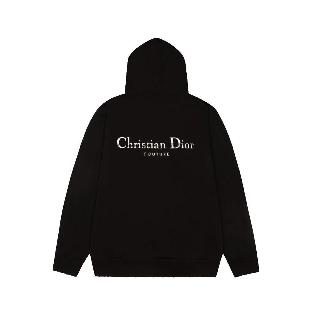 Dior Hoodie Classic Front and Back English Letter Hoodie Sweatshirt Jacket Unisex Sports Casual OS Loose fit versatile style