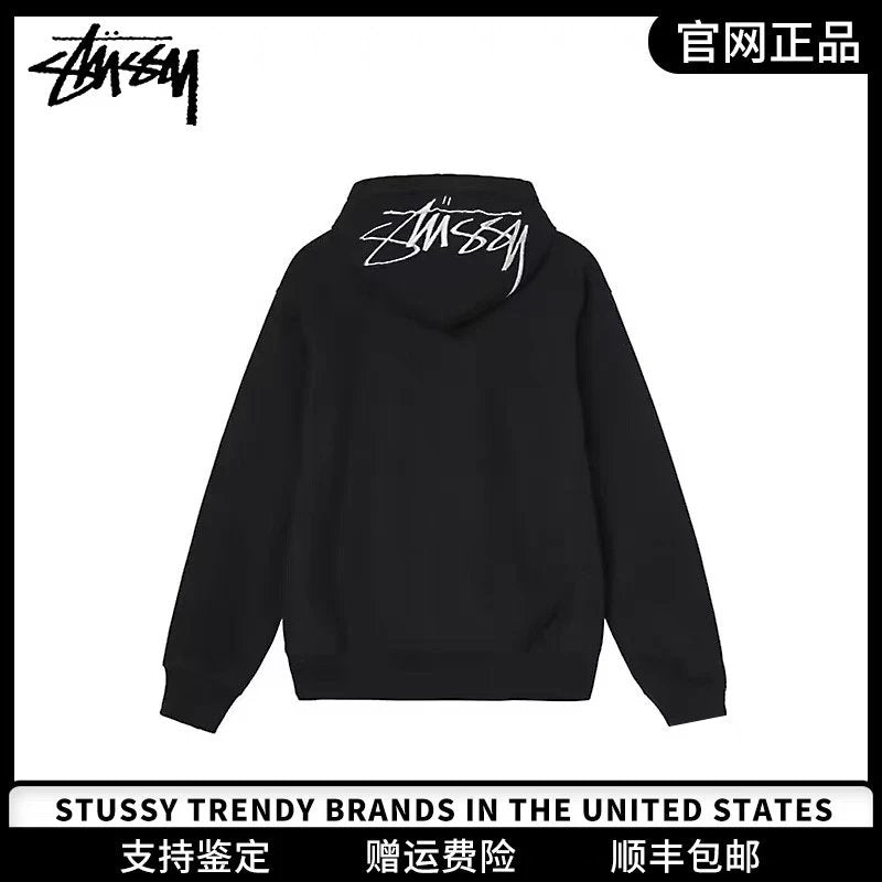 Stussy Hoodie Top Version SS22Trendy logo Embroidered Hoodie Same Style for Men and Women