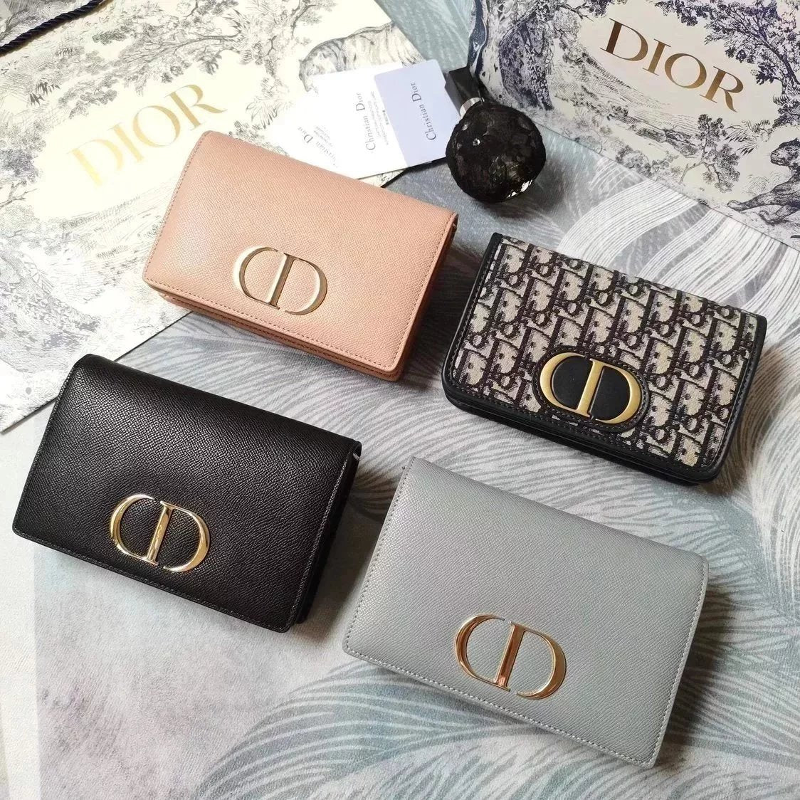 Dior Women's Bag Top version 【Version】Montaigne30Series Two-in-One Clutch2086Backpack Crossbody Bag Waist Bag Clutch Women's Bag